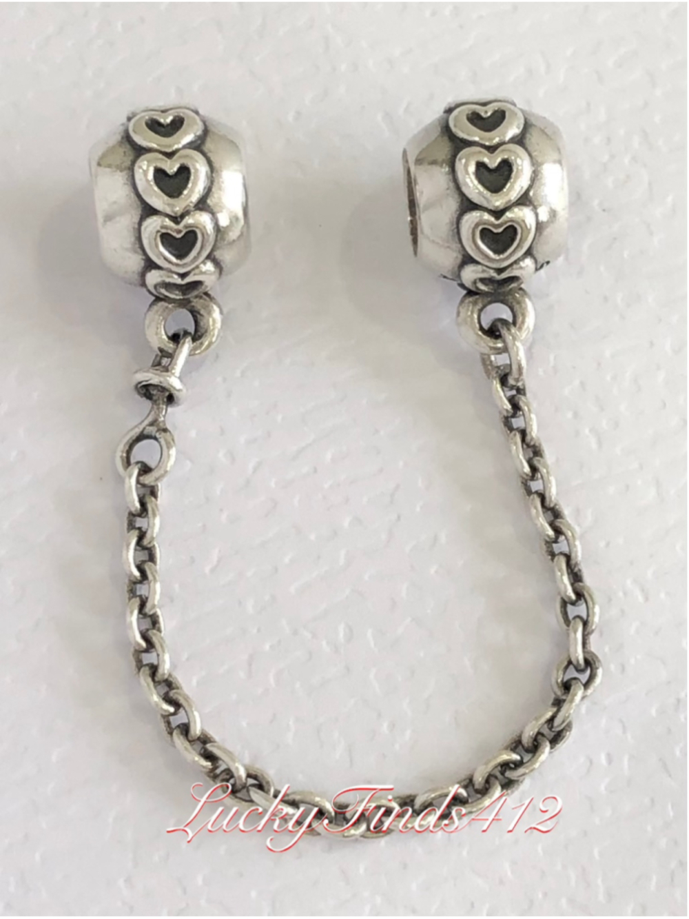 Authentic Pandora Safery Chain Love Connection Charm Retired